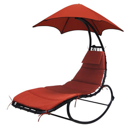 Rocking lounger, terracotta red
