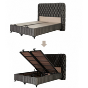 Boxspringbett-Set Fluffy Chesterfield Eleganz trifft orthopädischen Komfort